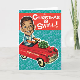 Speelgoed Pedaal Auto Retro Kerst Kaarten