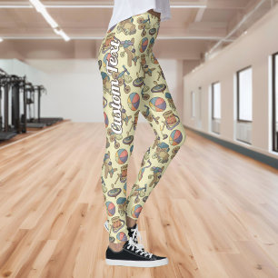Speelgoed pictogrammen achtergrond leggings