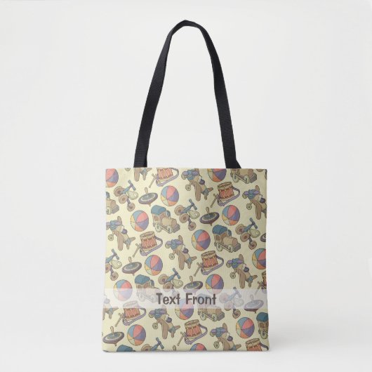 Speelgoed Pictogrammen Achtergrond Tote Bag (Voorkant)