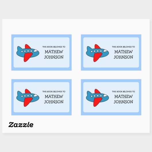 Speelgoed Plane Book Label stickers | Schoolmateri (Vel)