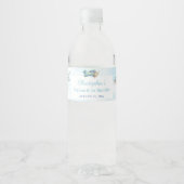 Speelgoed Plane White Clouds Boy Baptism Birthday  Waterfles Etiket (Voorkant)