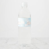 Speelgoed Plane White Clouds Boy Baptism Birthday  Waterfles Etiket (Achterkant)