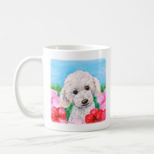 Speelgoed poedel, Bichon frise, Maltees, fluffy do Koffiemok (Links)