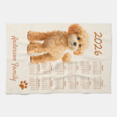 Speelgoed Poedel Hond 2026 Kalender Theedoek (Horizontaal)