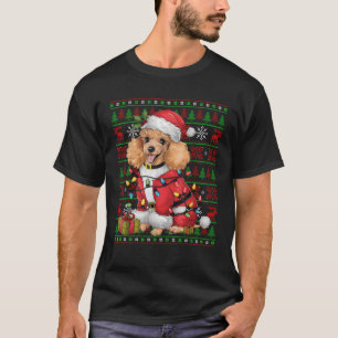 Speelgoed Poedel Hond Xmas Lights Ugly Santa Speel T-shirt