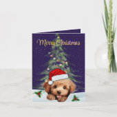 Speelgoed Poedel Kerst Wenskaart Kaart (Voorkant)