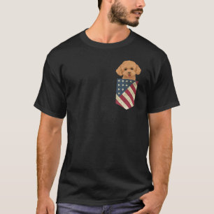 Speelgoed poedel puppy hond in de zak 4 juli t-shirt