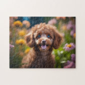 Speelgoed Poedel Puppy in Bloemen Legpuzzel (Horizontaal)