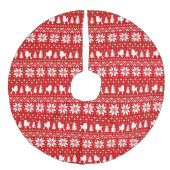 Speelgoed Poedel Silhouetten Kerstpatroon Imitatie Linnen Kerstboom Rok (Voorkant)