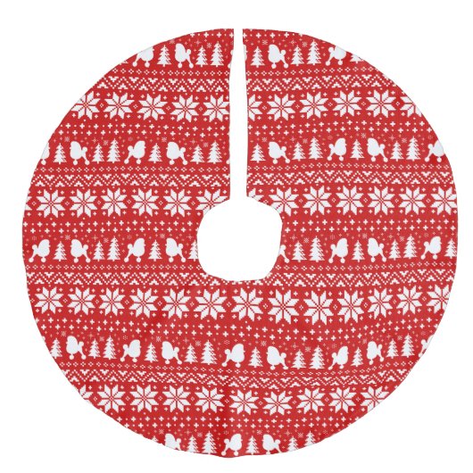 Speelgoed Poedel Silhouetten Kerstpatroon Imitatie Linnen Kerstboom Rok (Voorkant)