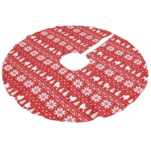 Speelgoed Poedel Silhouetten Kerstpatroon Imitatie Linnen Kerstboom Rok (Gekanteld)