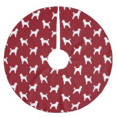 Speelgoed poedel silhouetten patroon rood kerstboom rok (Voorkant)