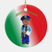 Speelgoed Policeman Aangepast kerstversiering Keramisch Ornament (Achterkant)