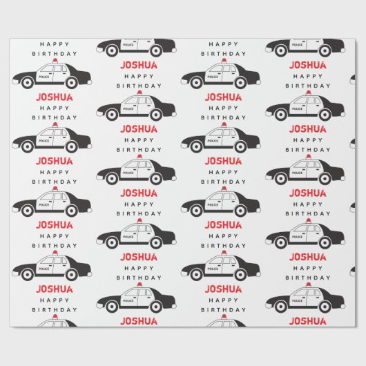 Speelgoed Politieauto Aangepaste naam Kinderen van Cadeaupapier (Vlak)