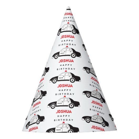 Speelgoed Politieauto Aangepaste naam Kinderen van Feesthoedjes (Voorkant)