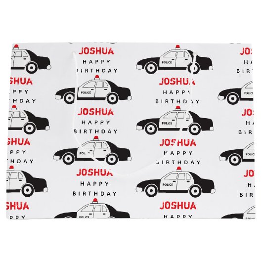 Speelgoed Politieauto Aangepaste naam Kinderen van Groot Cadeauzakje (Voorkant)