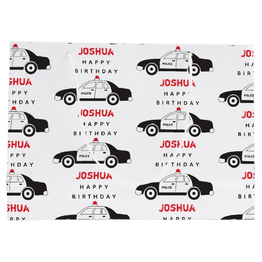 Speelgoed Politieauto Aangepaste naam Kinderen van Groot Cadeauzakje (Achterkant)