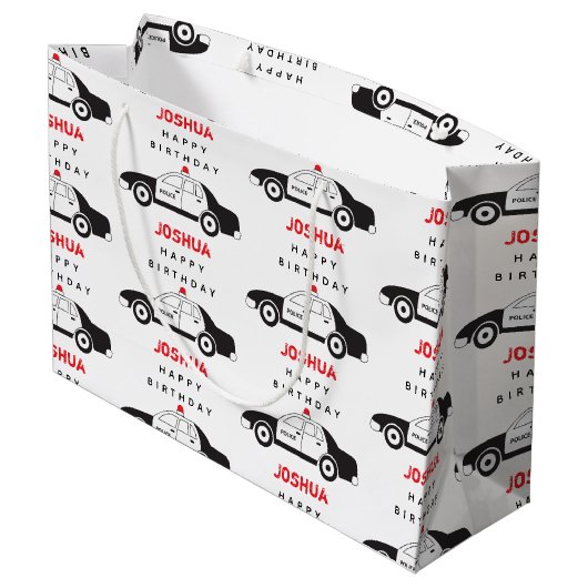 Speelgoed Politieauto Aangepaste naam Kinderen van Groot Cadeauzakje (Achterkant Gekanteld)