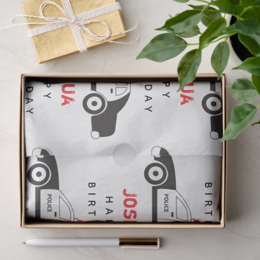 Speelgoed Politieauto Aangepaste naam Kinderen van Tissuepapier (Geschenk)