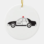Speelgoed politieauto keramisch ornament (Voorkant)