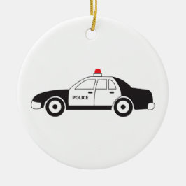 Speelgoed politieauto keramisch ornament