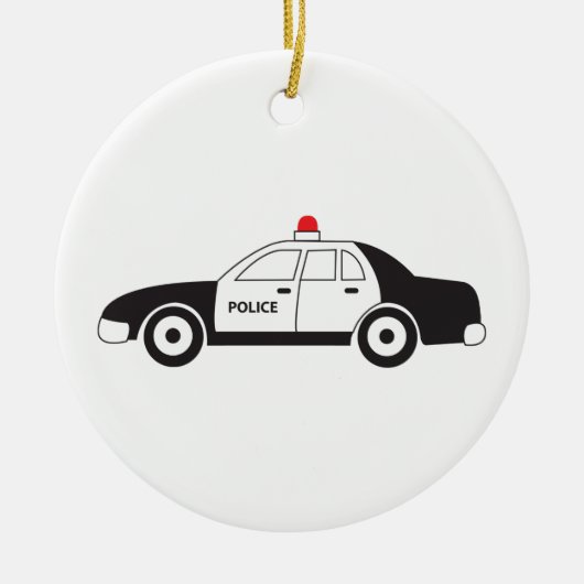 Speelgoed politieauto keramisch ornament (Voorkant)