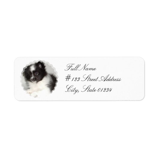 Speelgoed Pommerse hond mailing label (Voorkant)