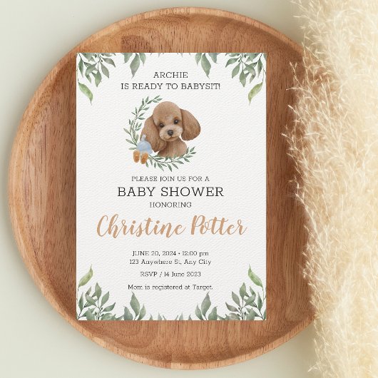 Speelgoed Poodle Abriot Brown Boho Greenery Baby s Kaart