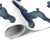 Speelgoed Poodle Black Waterverf Silhouette Cadeaupapier (Rol Hoek)