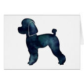 Speelgoed Poodle Black Waterverf Silhouette Card (Voorkant Horizontaal)
