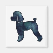 Speelgoed Poodle Black Waterverf Silhouette Magneet (Voorkant)