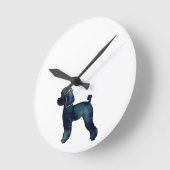 Speelgoed Poodle Black Waterverf Silhouette Ronde Klok (Hoek)