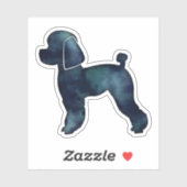 Speelgoed Poodle Black Waterverf Silhouette Sticker (Vel)