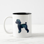 Speelgoed Poodle Black Waterverf Silhouette Tweekleurige Koffiemok (Links)