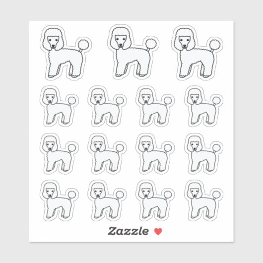 Speelgoed Poodle Cute Cartoon Dogs Sticker (Vel)