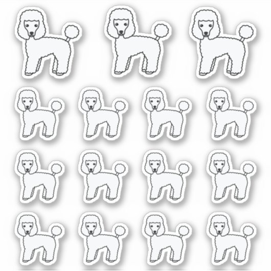 Speelgoed Poodle Cute Cartoon Dogs Sticker (Voorkant)