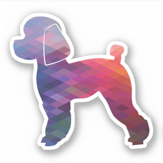 Speelgoed Poodle Dog Geo Silhouette Paars Sticker (Voorkant)