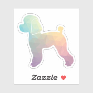 Speelgoed Poodle Dog Geo Silhouette Pastel Sticker