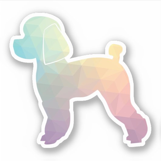 Speelgoed Poodle Dog Geo Silhouette Pastel Sticker (Voorkant)