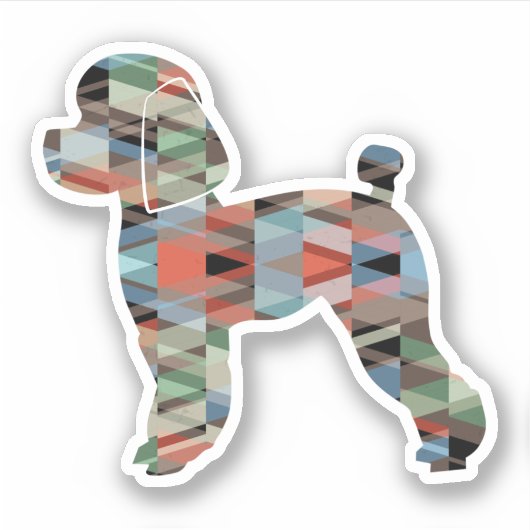 Speelgoed Poodle Dog Geo Silhouette Pset Sticker (Voorkant)