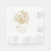Speelgoed Poodle Dog Gepersonaliseerd Cheers Serve Servet (Voorkant)
