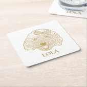 Speelgoed Poodle Dog gepersonaliseerde handtekenin Kartonnen Onderzetters (Schuin)