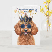 Speelgoed Poodle Dog King voor een dag Funny Birth Kaart (Gele Bloem)