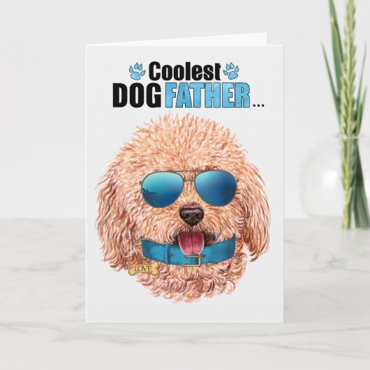 Speelgoed Poodle Dog Koudste pap Vaderdag Feestdagen Kaart (Voorkant)