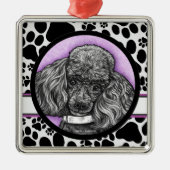 Speelgoed Poodle dog kunst van Glenda Harlan Metalen Ornament (Voorkant)