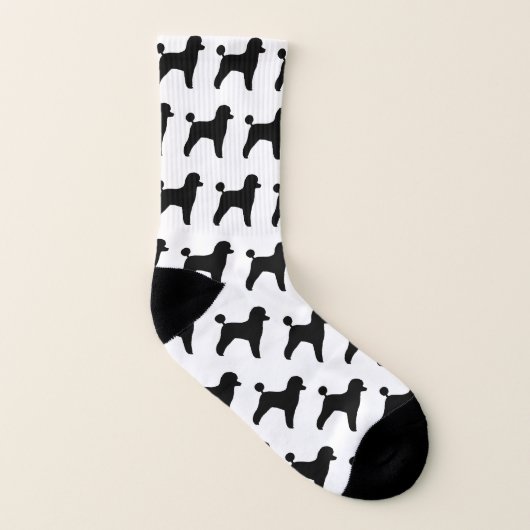Speelgoed Poodle Dog Silhouettes Pattern Black and Sokken (Links binnenkant)