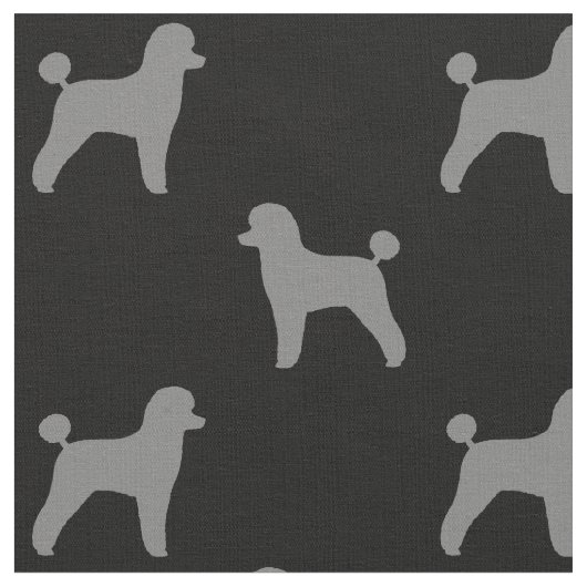 Speelgoed Poodle Dog Silhouettes Pattern Grey and Stof (Close Up)