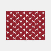 Speelgoed Poodle Dog Silhouettes Pattern Red en Wh Fleece Deken (Voorkant (Horizontaal))