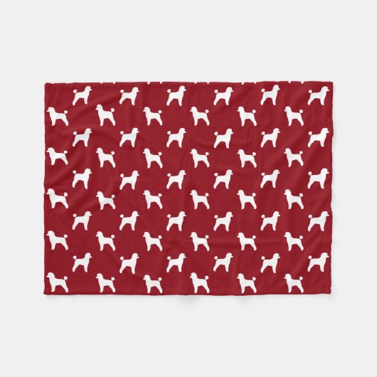 Speelgoed Poodle Dog Silhouettes Pattern Red en Wh Fleece Deken (Voorkant (Horizontaal))