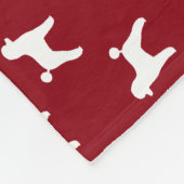Speelgoed Poodle Dog Silhouettes Pattern Red en Wh Fleece Deken (Hoek)